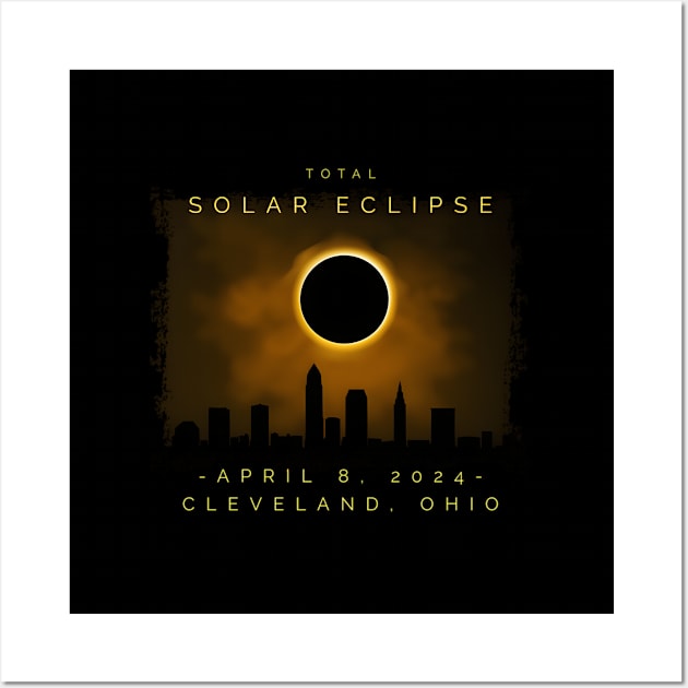 2024 Total Solar Eclipse In Cleveland Wall Art by jasper-cambridge